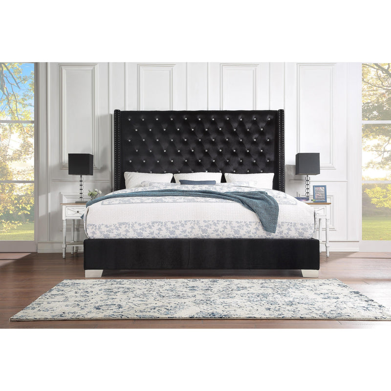Homelegance King Upholstered Panel Bed SH228KBLK-1/SH228KBLK-3 IMAGE 1