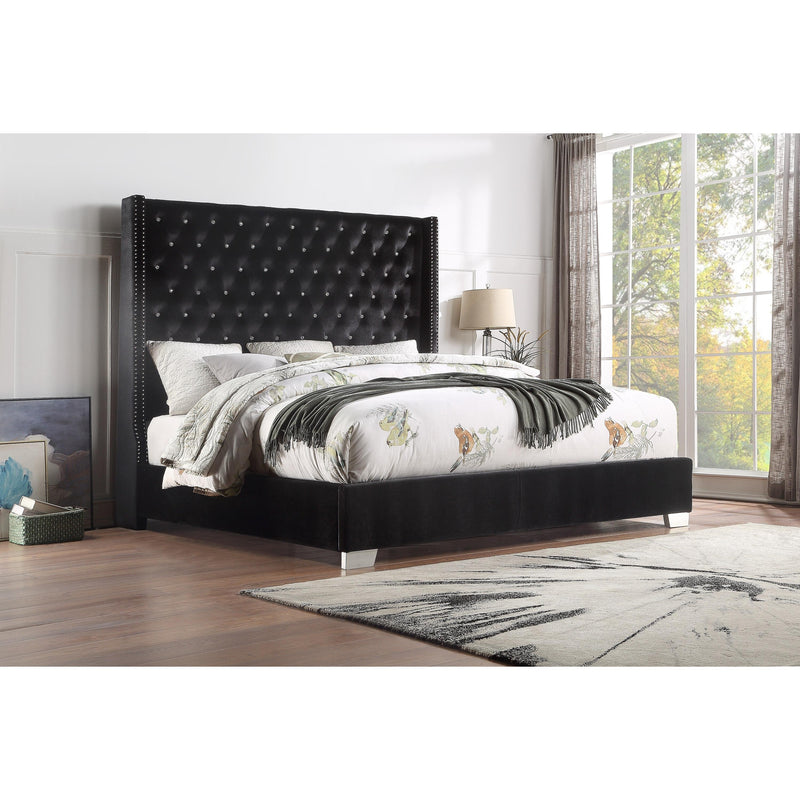 Homelegance King Upholstered Panel Bed SH228KBLK-1/SH228KBLK-3 IMAGE 2