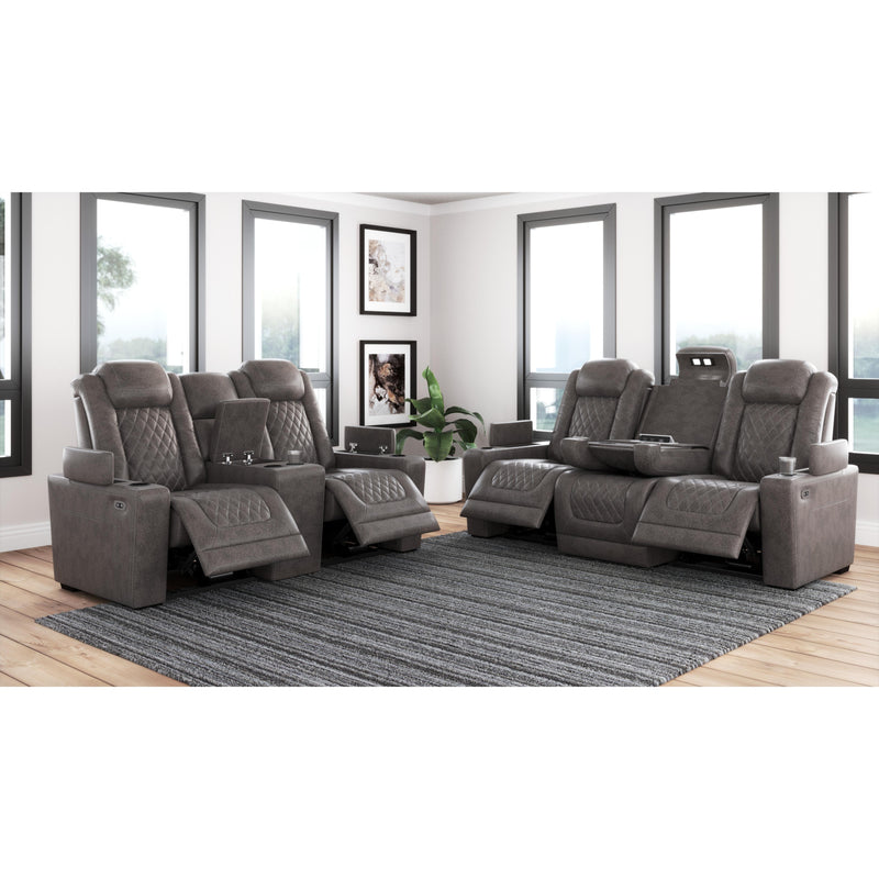 Signature Design by Ashley HyllMont Power Reclining Leather Look Loveseat 9300318 IMAGE 11