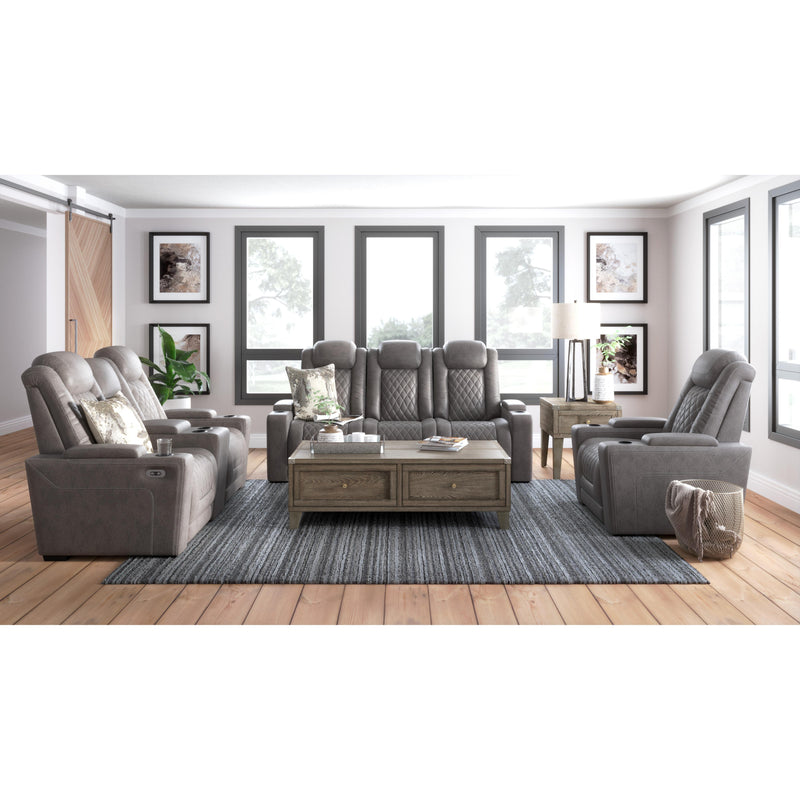 Signature Design by Ashley HyllMont Power Reclining Leather Look Loveseat 9300318 IMAGE 12