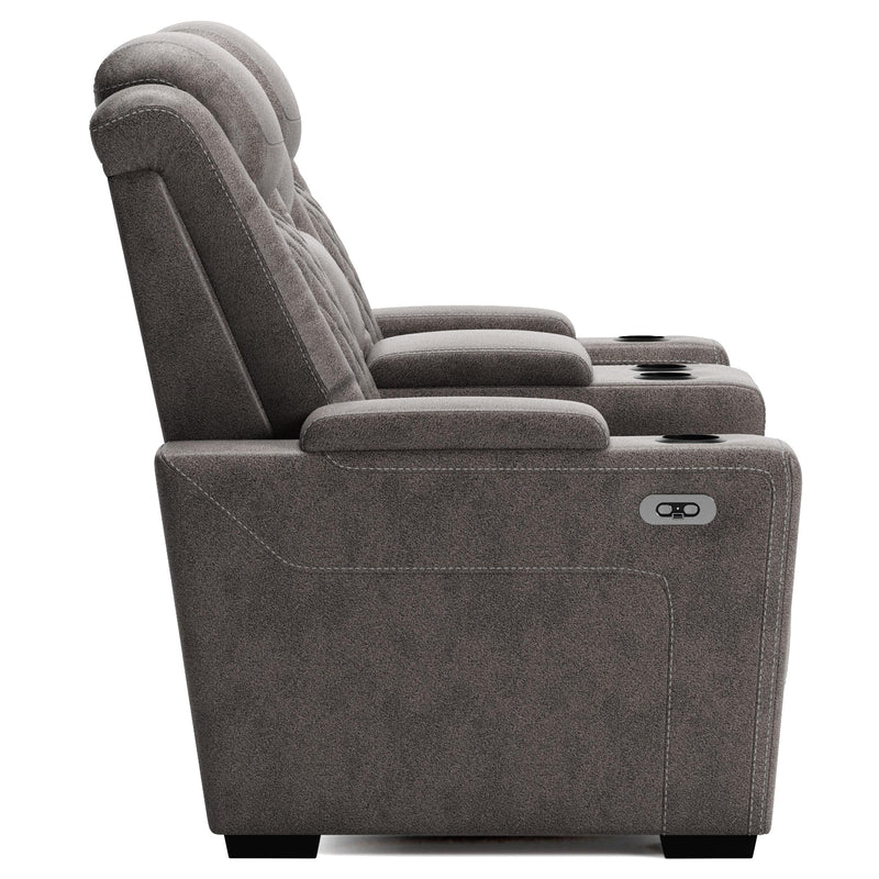 Signature Design by Ashley HyllMont Power Reclining Leather Look Loveseat 9300318 IMAGE 4