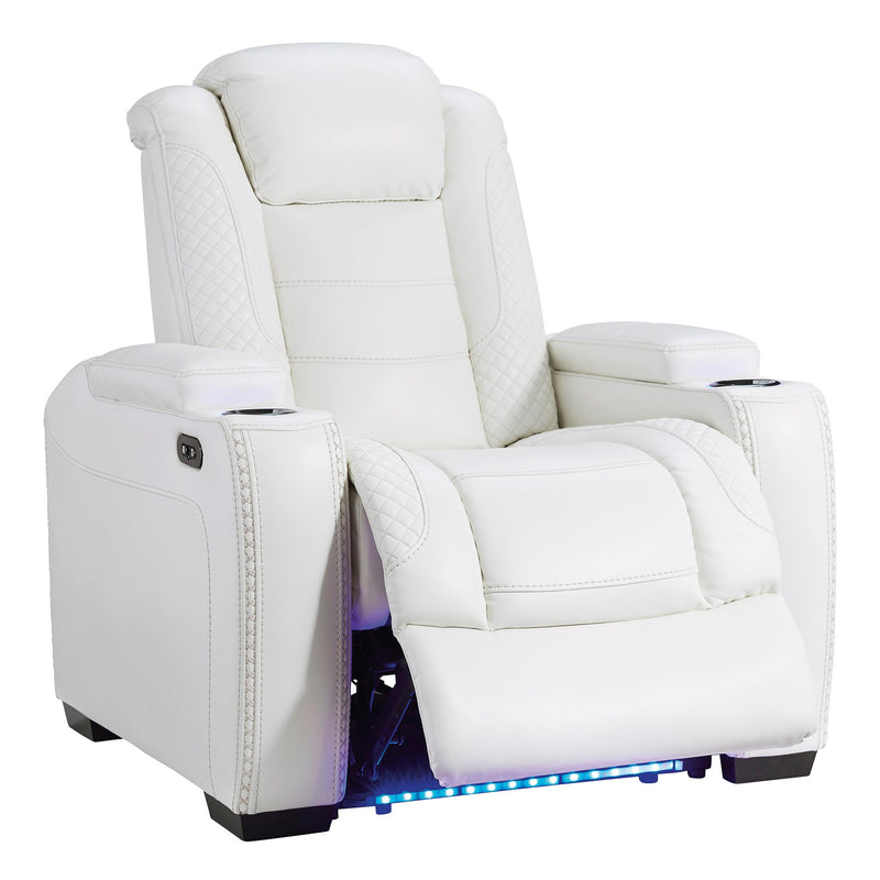 Signature Design by Ashley Party Time Power Leather Look Recliner 3700413 IMAGE 4