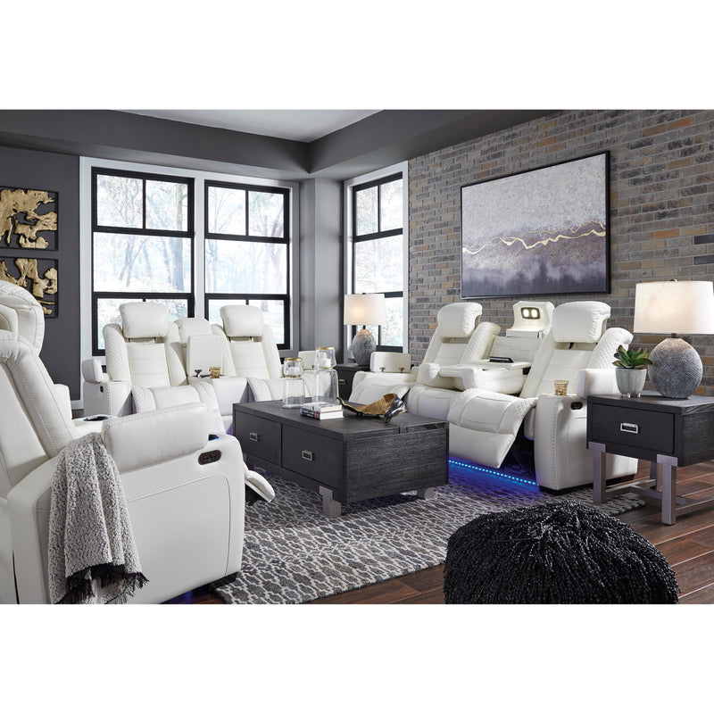 Signature Design by Ashley Party Time Power Reclining Leather Look Sofa 3700415 IMAGE 18