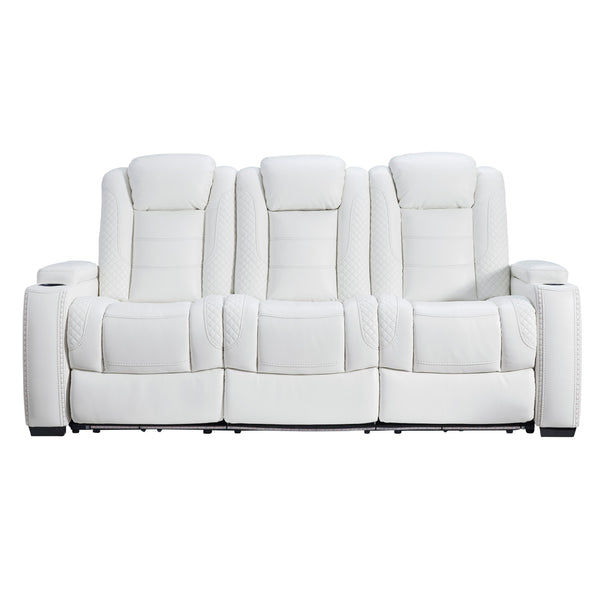 Signature Design by Ashley Party Time Power Reclining Leather Look Sofa 3700415 IMAGE 1
