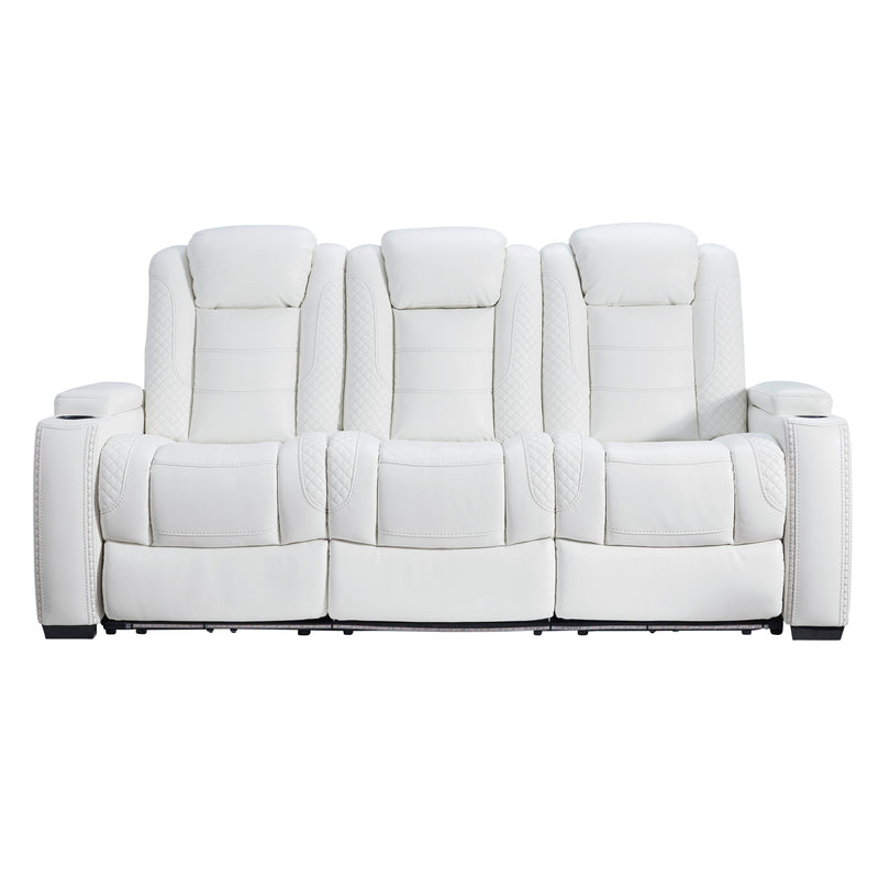 Signature Design by Ashley Party Time Power Reclining Leather Look Sofa 3700415 IMAGE 1