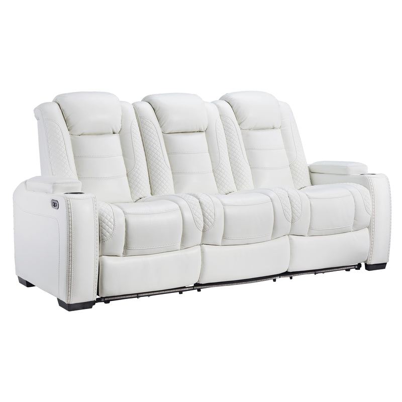 Signature Design by Ashley Party Time Power Reclining Leather Look Sofa 3700415 IMAGE 3