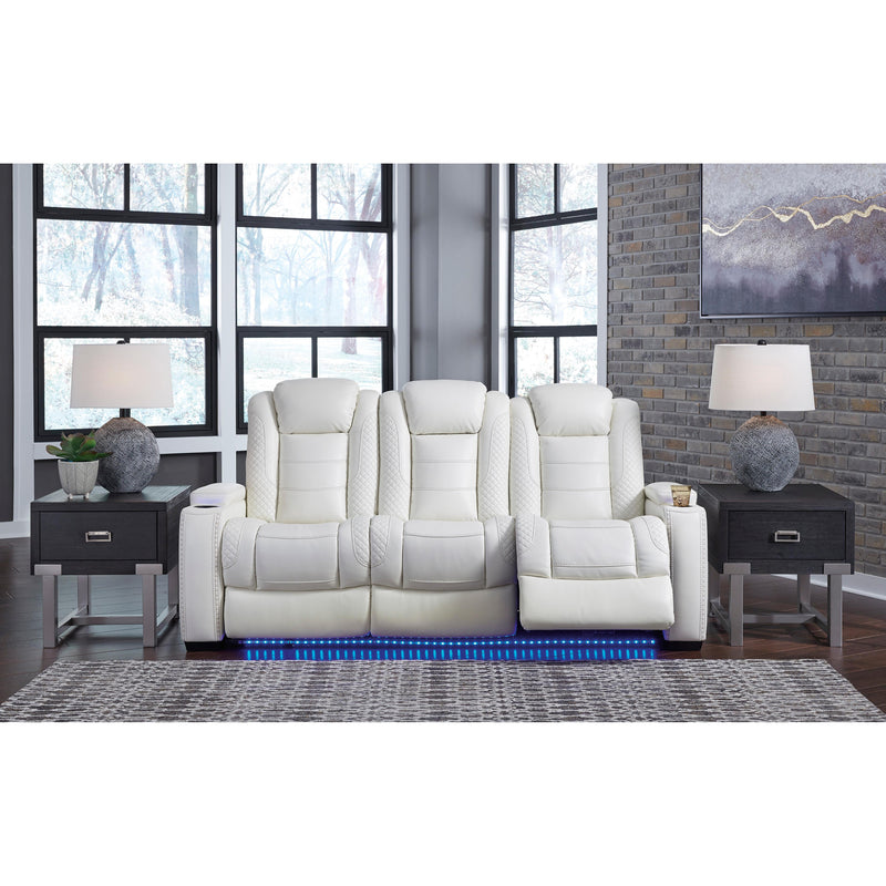 Signature Design by Ashley Party Time Power Reclining Leather Look Sofa 3700415 IMAGE 9
