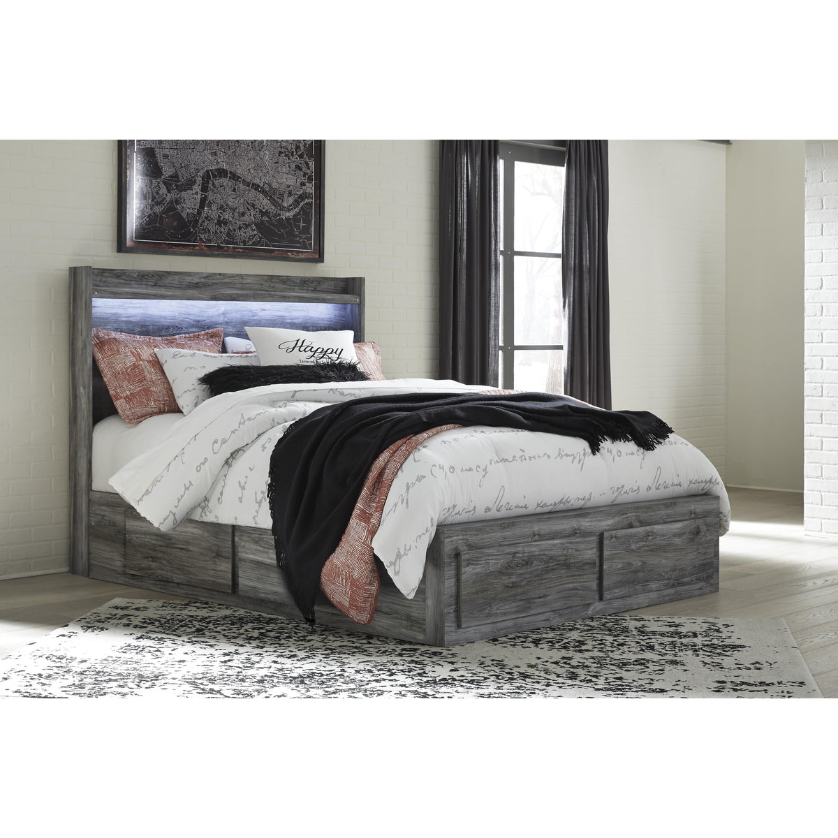 Signature Design by Ashley Baystorm B221B13 Queen Panel Bed with 4 Sto
