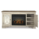 Signature Design by Ashley Realyn W743W2 74" TV Stand with Electric Fireplace IMAGE 2