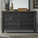  Liberty Furniture Industries Inc. Americana Farmhouse 615-BR31-B 9-Drawer Dresser - Black IMAGE 1