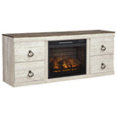  Signature Design by Ashley Willowton EW0267W8 TV Stand with Electric Fireplace IMAGE 1