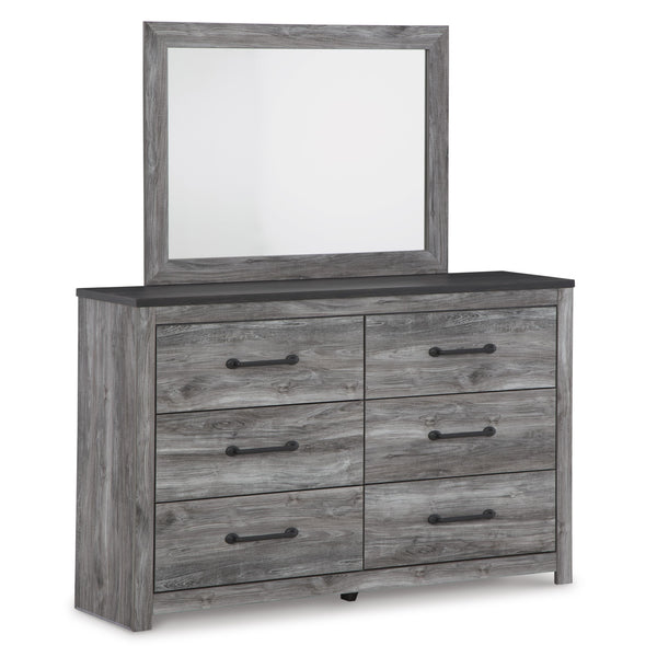 grey dresser under 200 Ashley Bronyan 6 Drawer and Mirror, Dark Gray Furniture