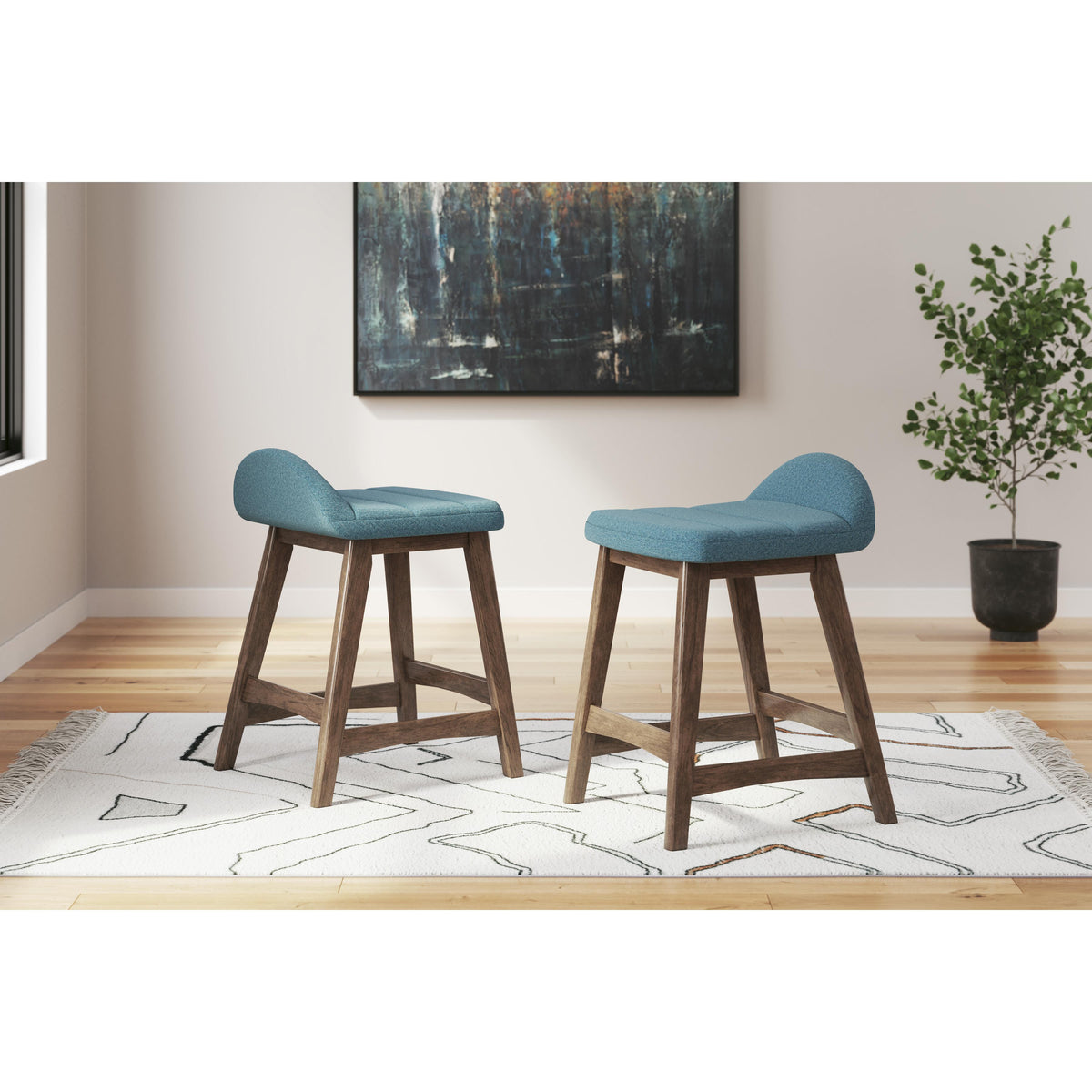 Signature Design by Ashley Lyncott D615-324 Upholstered Barstool
