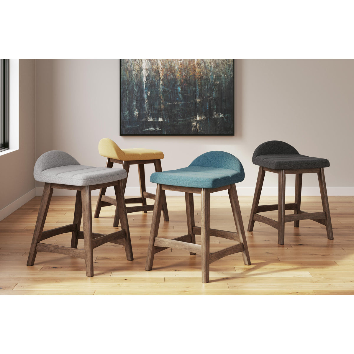 Signature Design by Ashley Lyncott D615-324 Upholstered Barstool