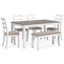 Signature Design by Ashley Stonehollow D382-325 Rectangular Dining Room Table Set IMAGE 1