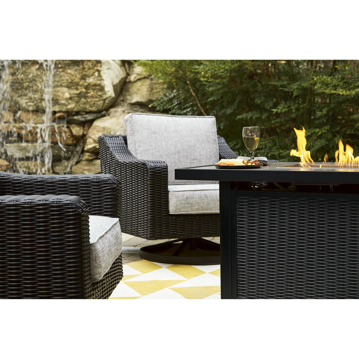 Signature Design by Ashley Beachcroft P792-773 Rectangular Fire Pit Ta