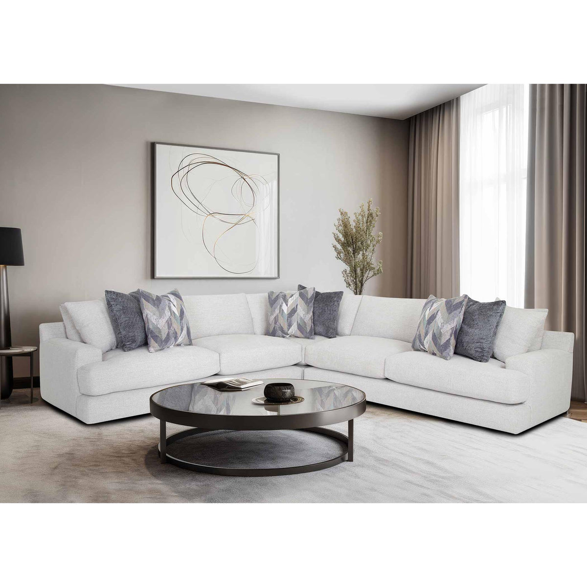 Franklin Alistair Fabric 3 pc Sectional 961-59 3317-08/961-04 3317-08/