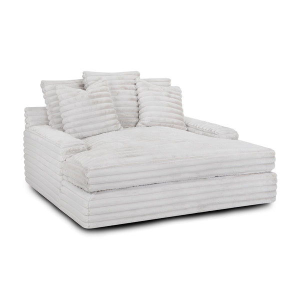 Franklin Furniture Grand Home Theatre Chaise Lounge with Dual USB Charging Ports in Cloud Cream