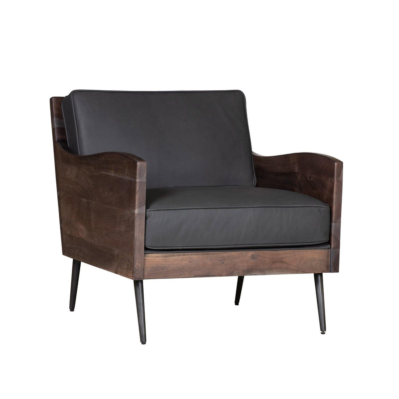 Jofran Karma Stationary Leather Accent Chair KARMA-CH-SLATE IMAGE 1