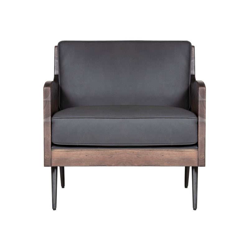 Jofran Karma Stationary Leather Accent Chair KARMA-CH-SLATE IMAGE 2