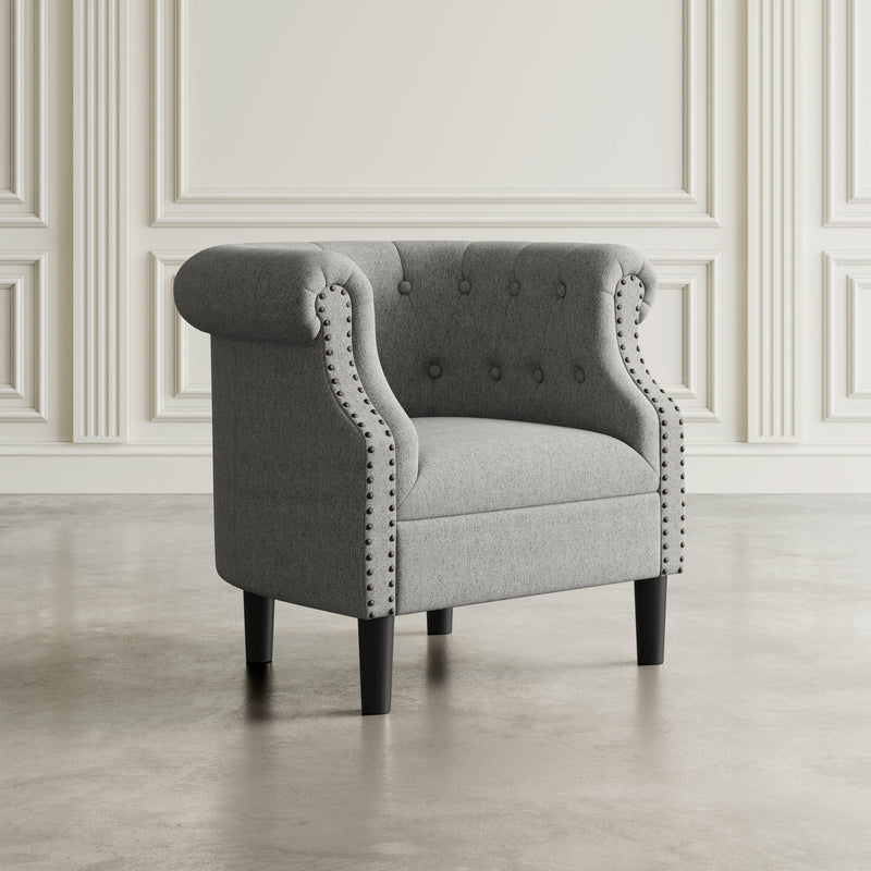 Jofran Lily Stationary Fabric Accent Chair LILY-CH-ASH IMAGE 6