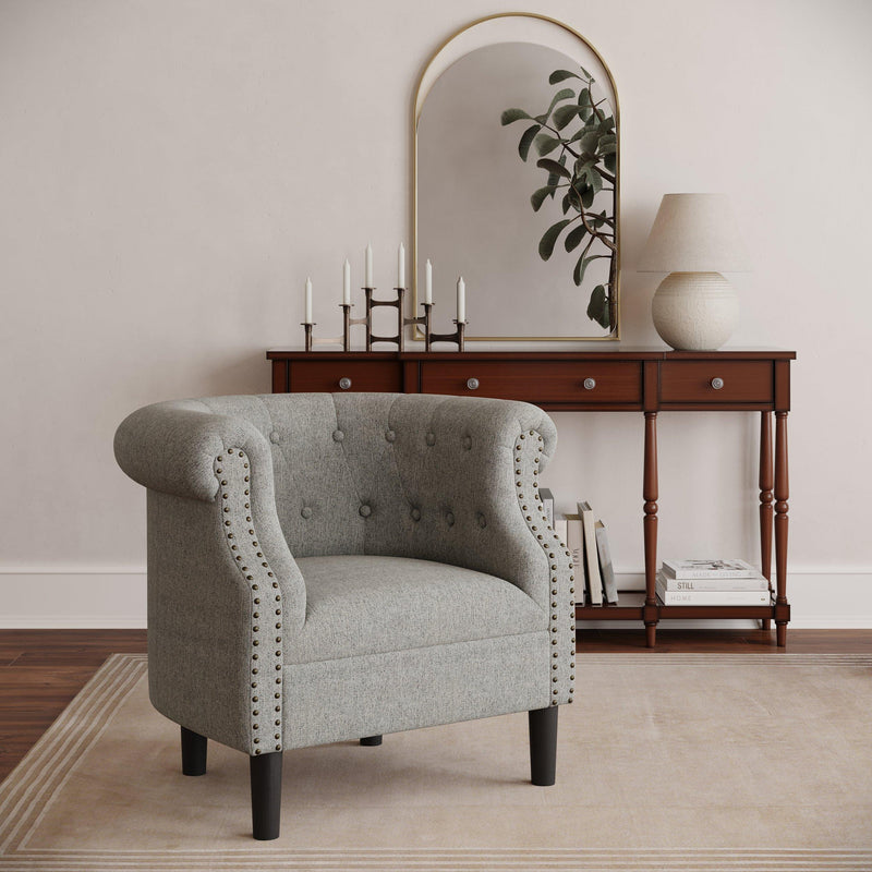Jofran Lily Stationary Fabric Accent Chair LILY-CH-ASH IMAGE 8
