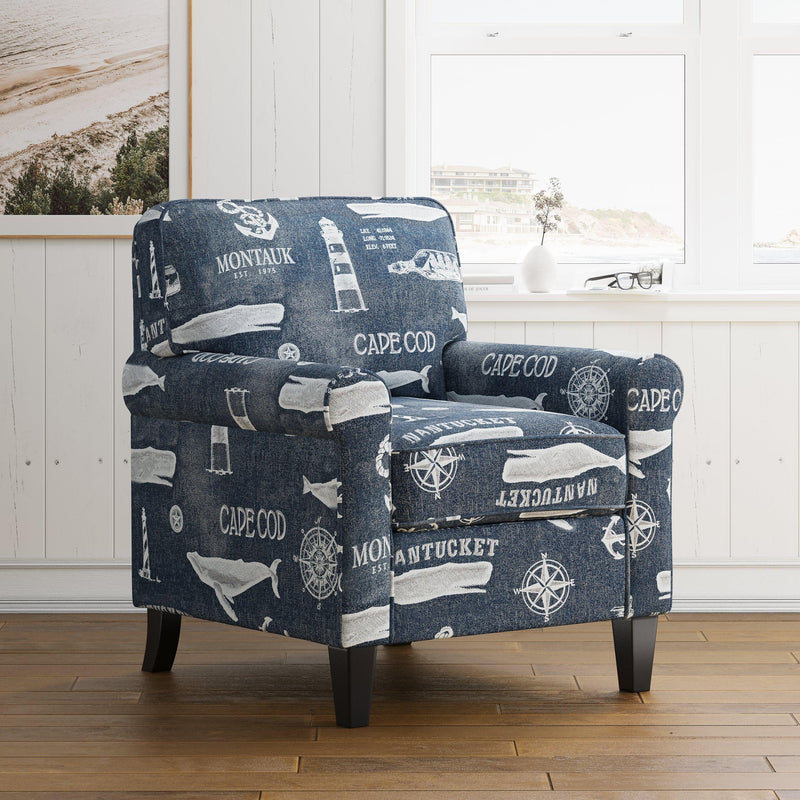Jofran Seafarer Stationary Fabric Accent Chair SEAFARER-CH-NAVY IMAGE 4