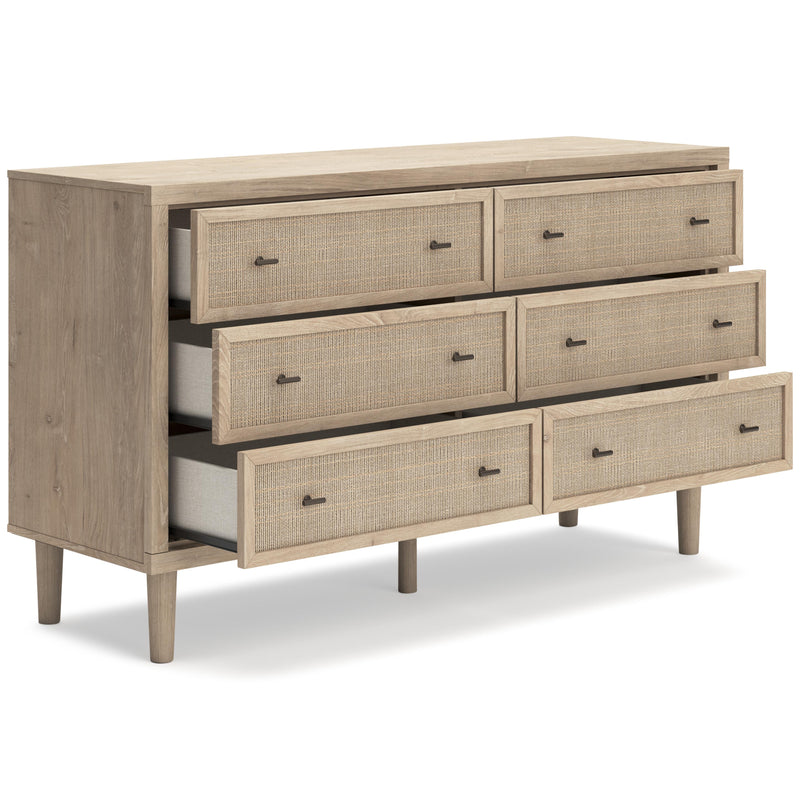 signature design by ashley cabinella casual 6-drawer dresser Signature Design by Ashley Six Drawer Dresser, Tan Wood Finish, Modern Bedroom Storage