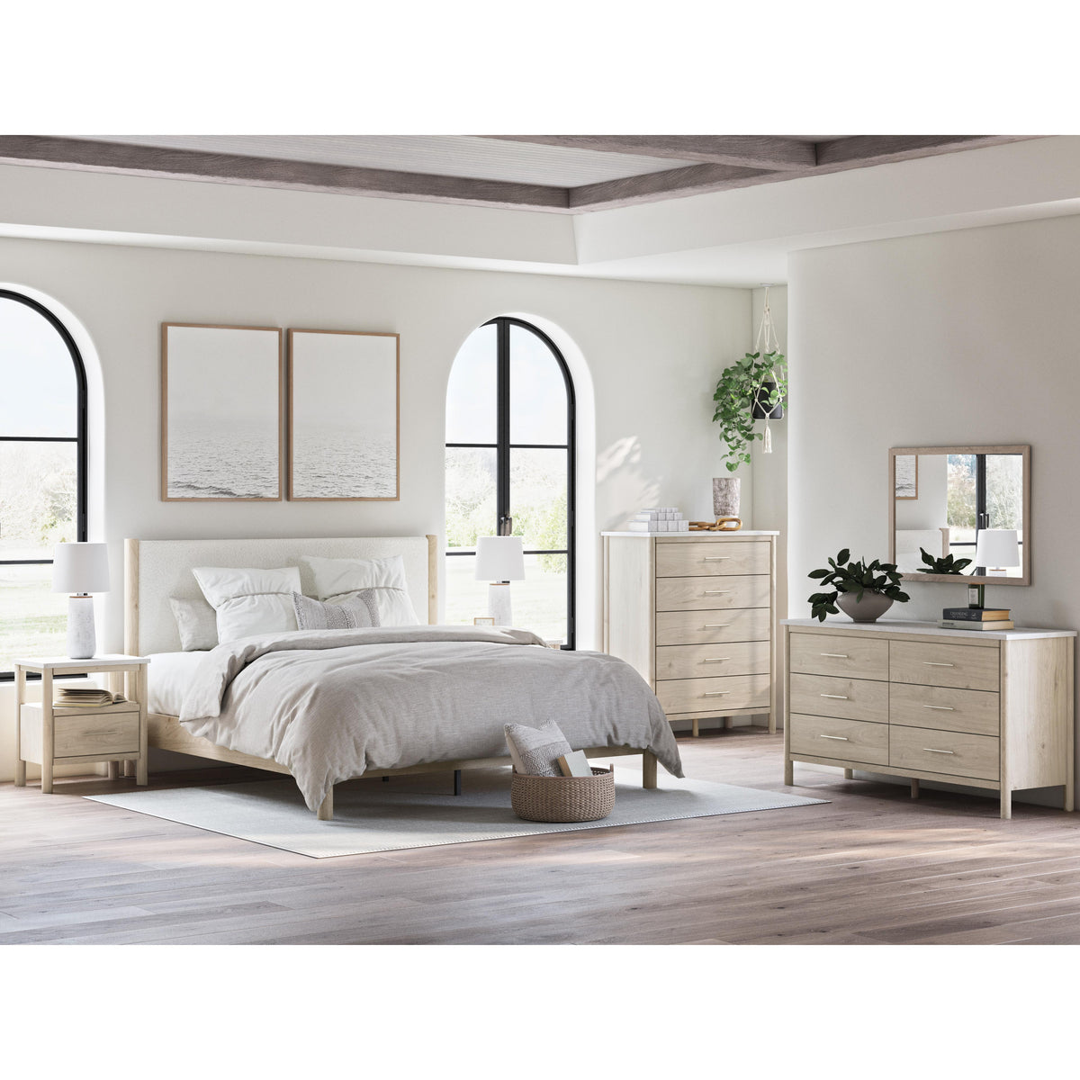 Signature Design by Ashley Cadmori B2615B7 King Upholstered Panel Bed