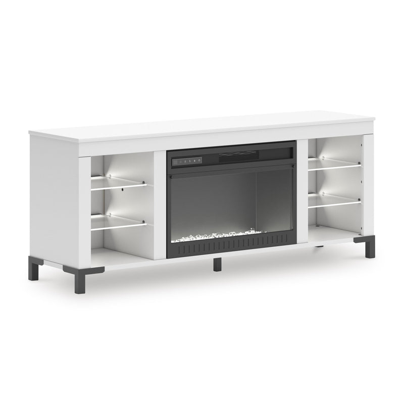 Brollevi TV Stand with Fireplace - White Brollevi TV Stand with Fireplace - White