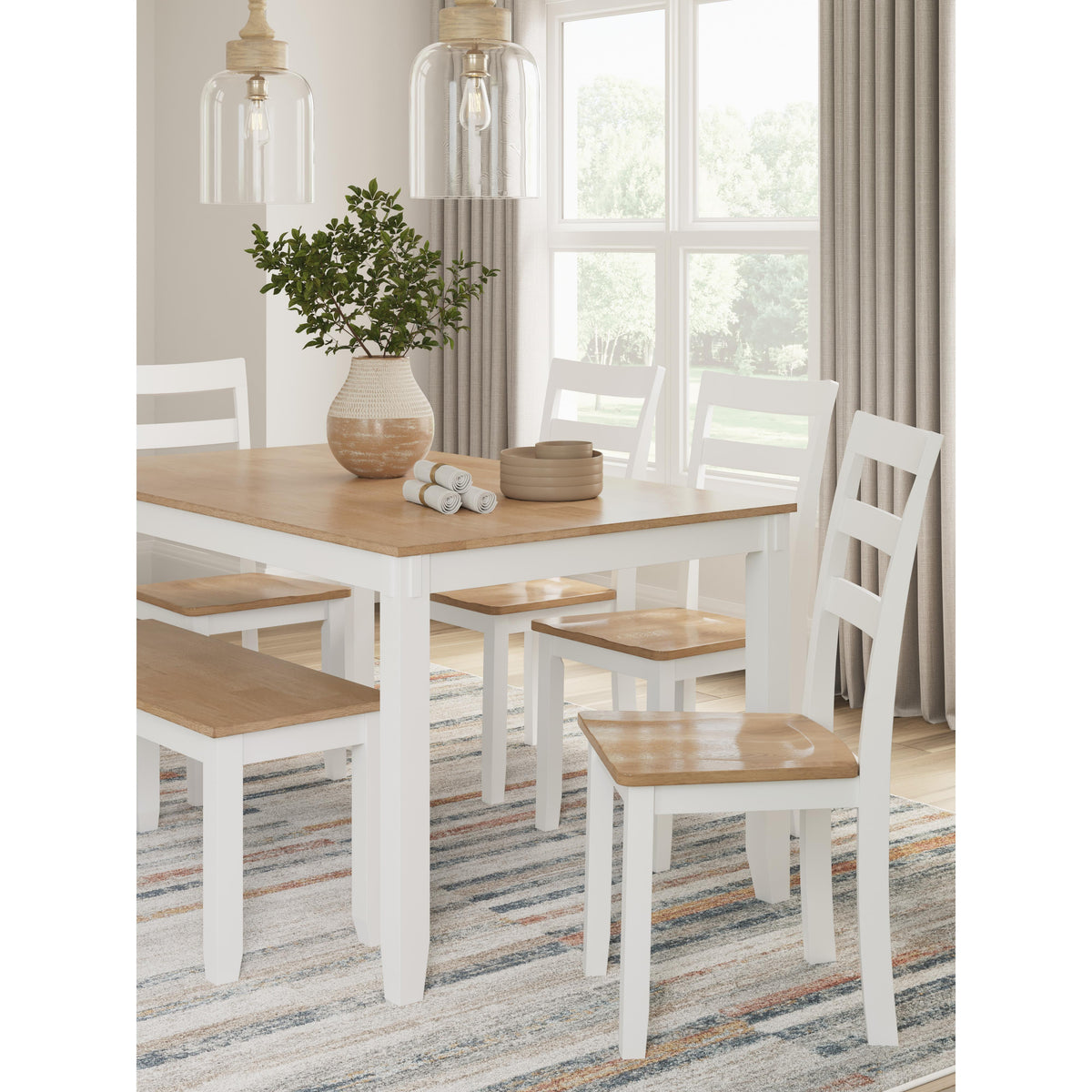 アレミティ　シェエルクラウン　ホワイト Signature Design by Ashley Gesthaven D398-325 Dining Room Table Set