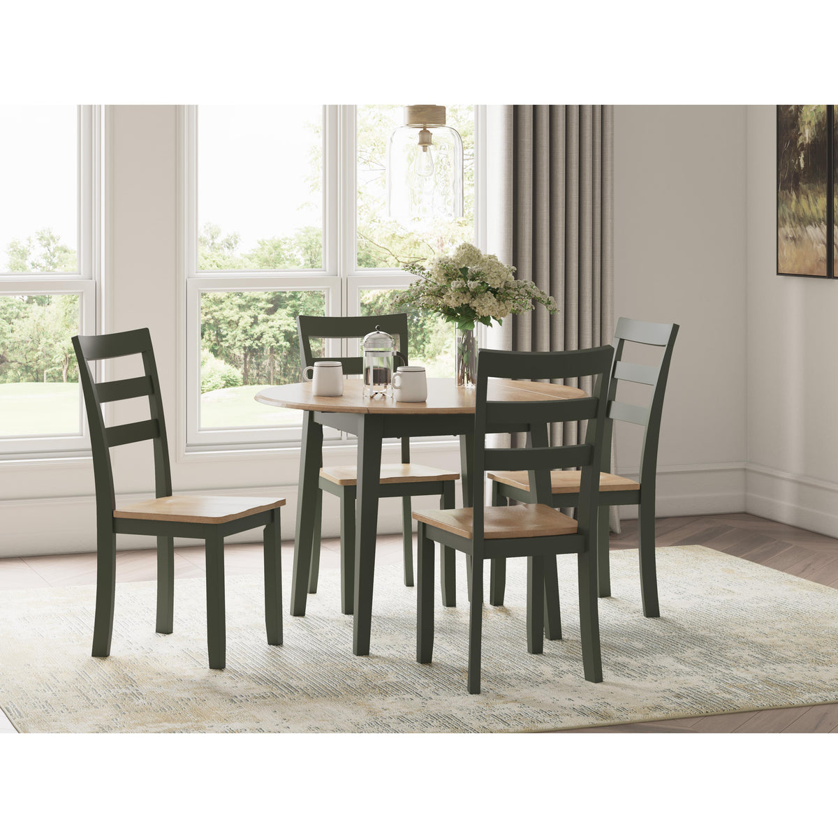 グーフィー　エンチャンテッド Signature Design by Ashley Gesthaven D401-15 Round Dining Room Drop Le