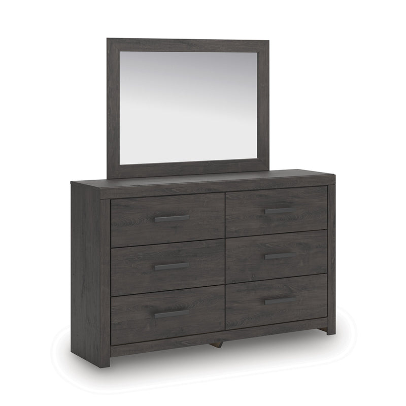 Prendonea Dresser and Mirror - Charcoal Prendonea Dresser and Mirror - Charcoal