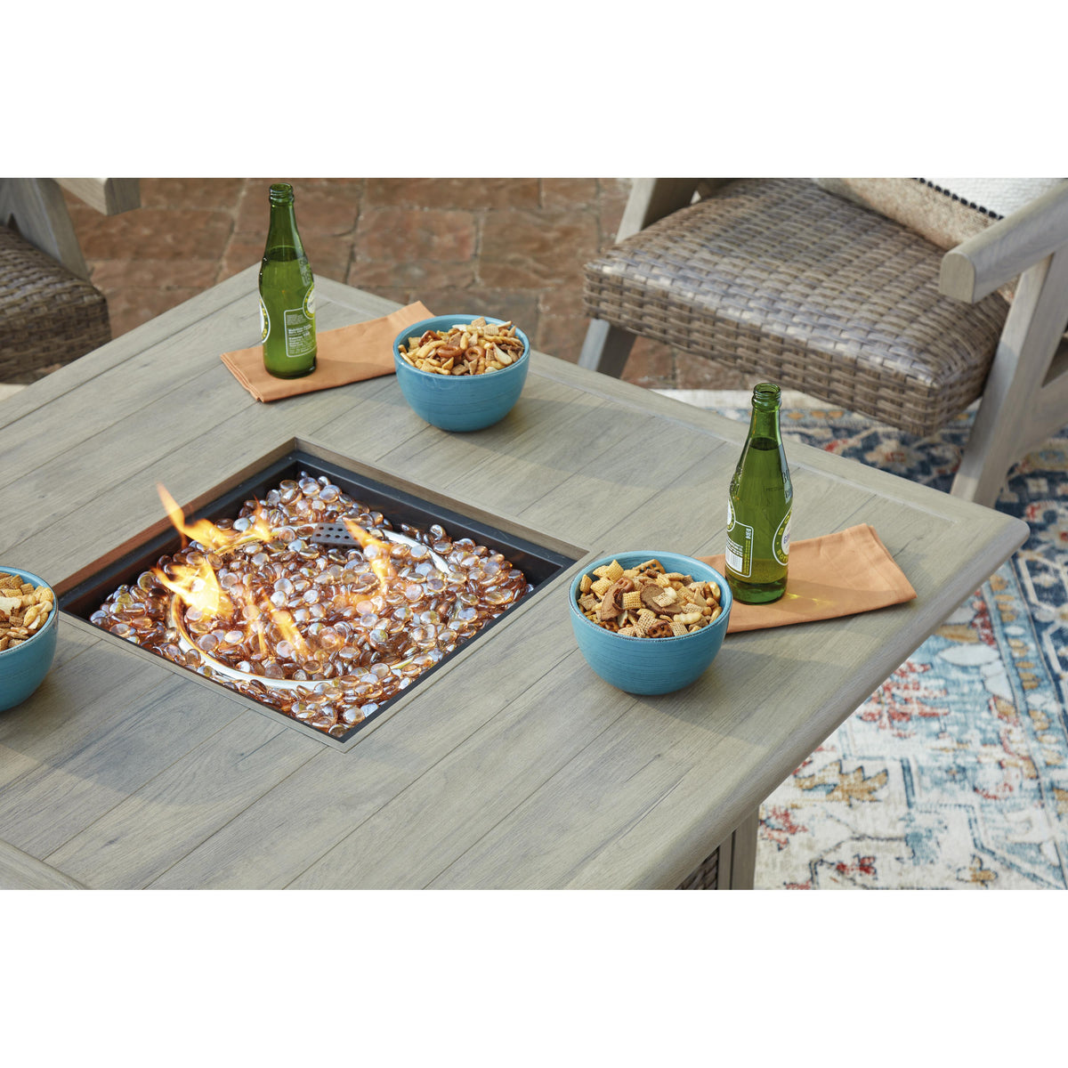Signature Design by Ashley Cliff Trails PCP690-772 Square Fire Pit Tab