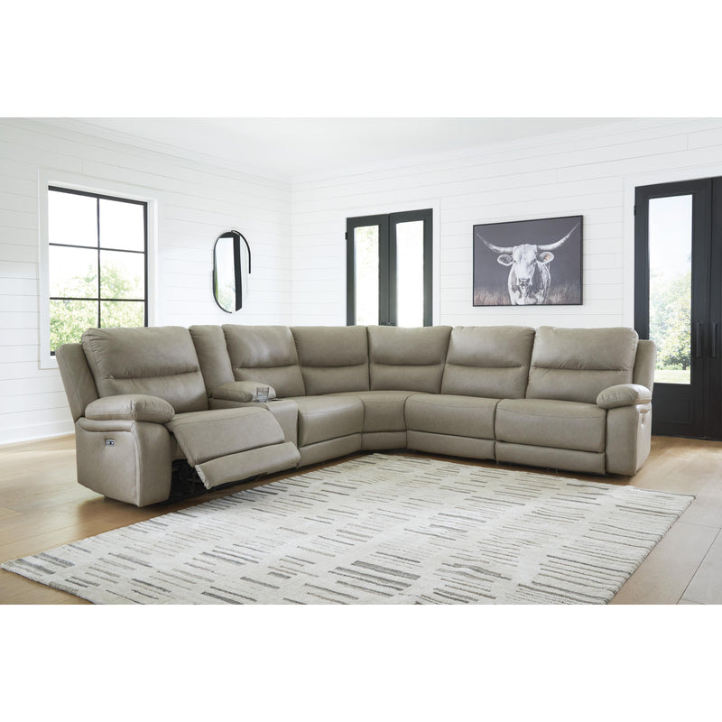 Signature Design by Ashley Narwhal Place PC99201S36 6 pc Reclining Sectional with Storage Console IMAGE 2