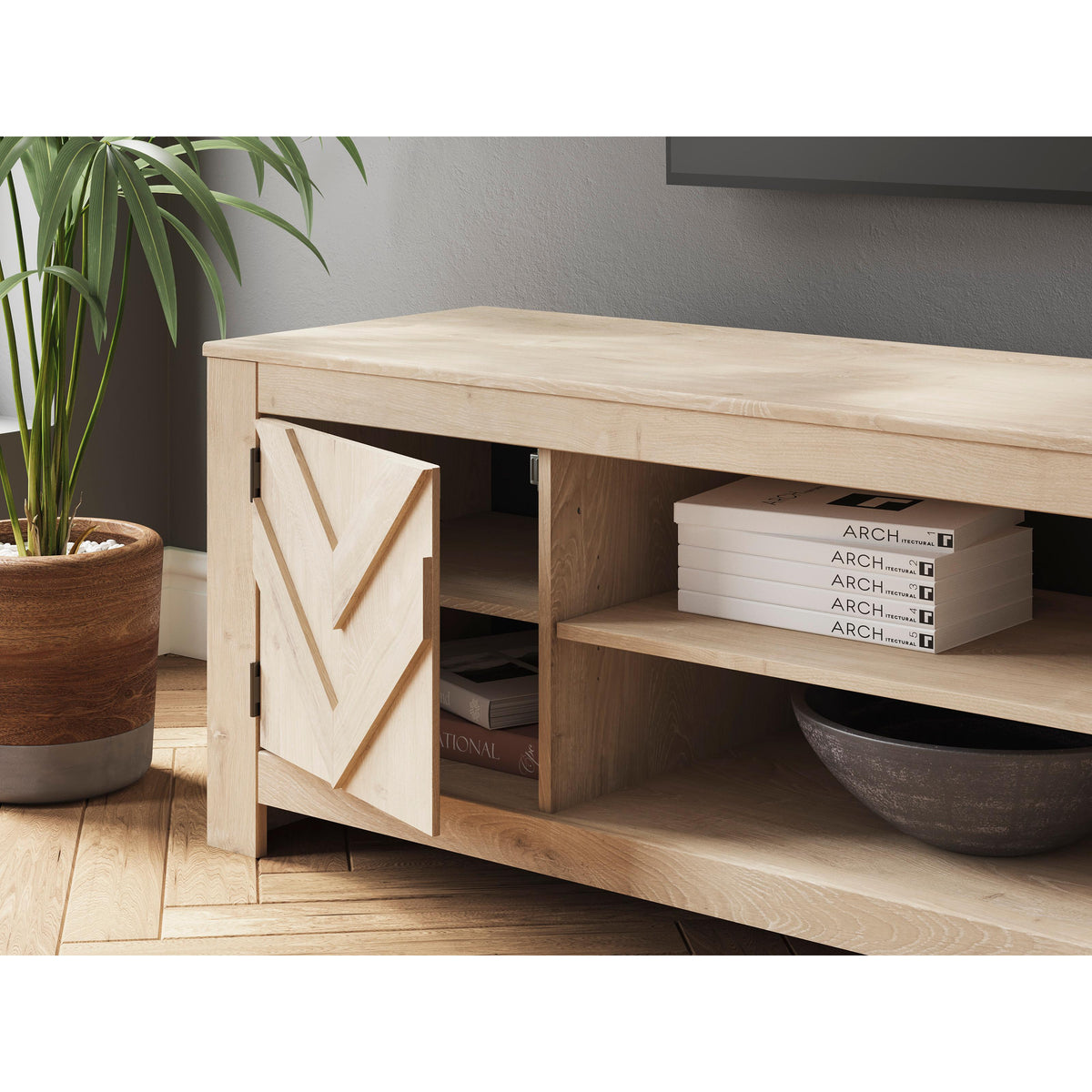 Signature Design by Ashley Cayboni W3787-68 LG TV Stand with Fireplace