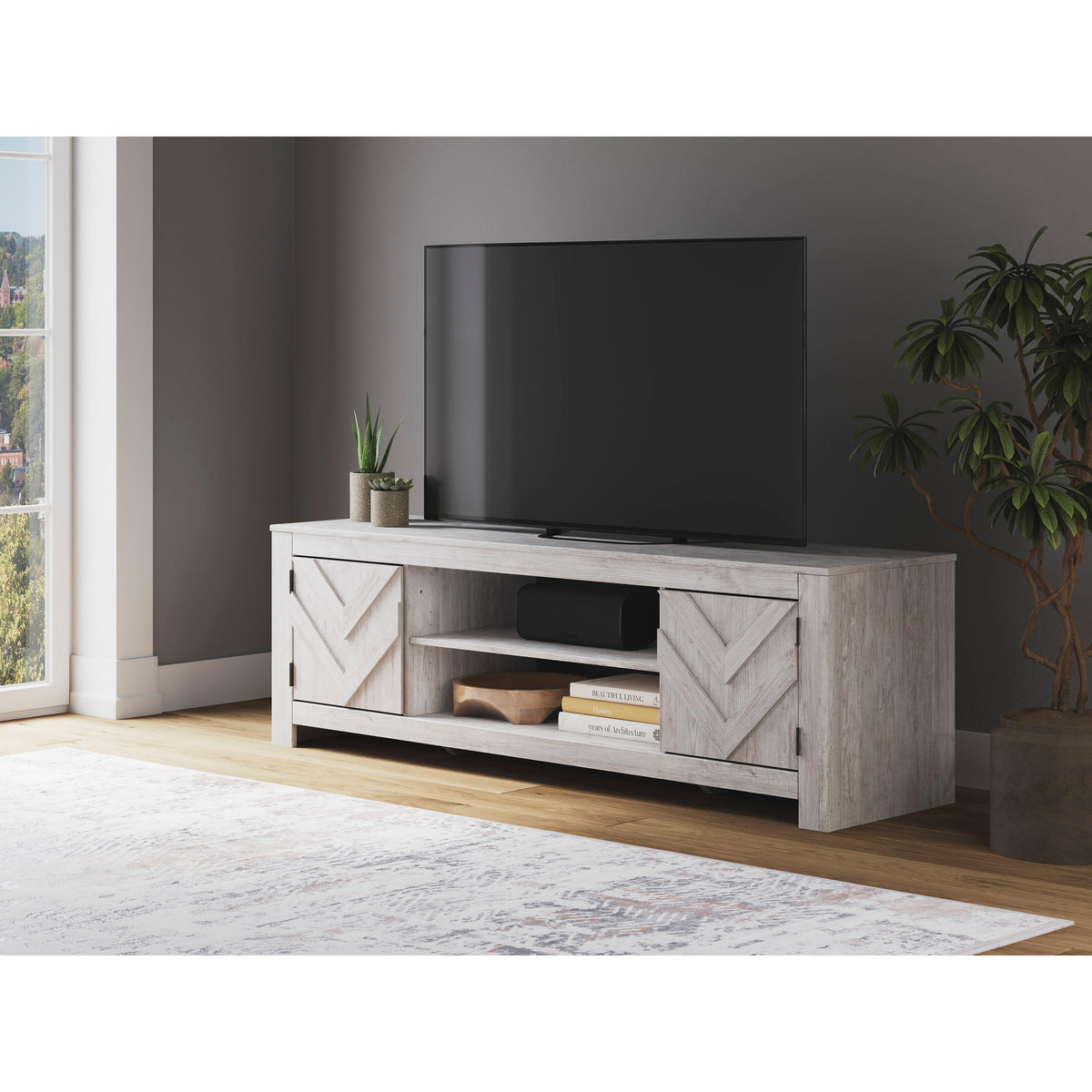 Signature Design by Ashley Cayboni W3788-68 LG TV Stand with Fireplace