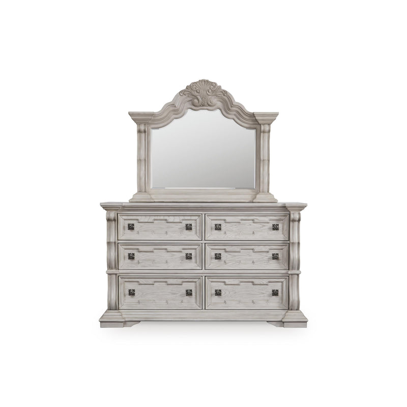 Ashley Furniture Bruchandi Antique White Dresser and Mirror