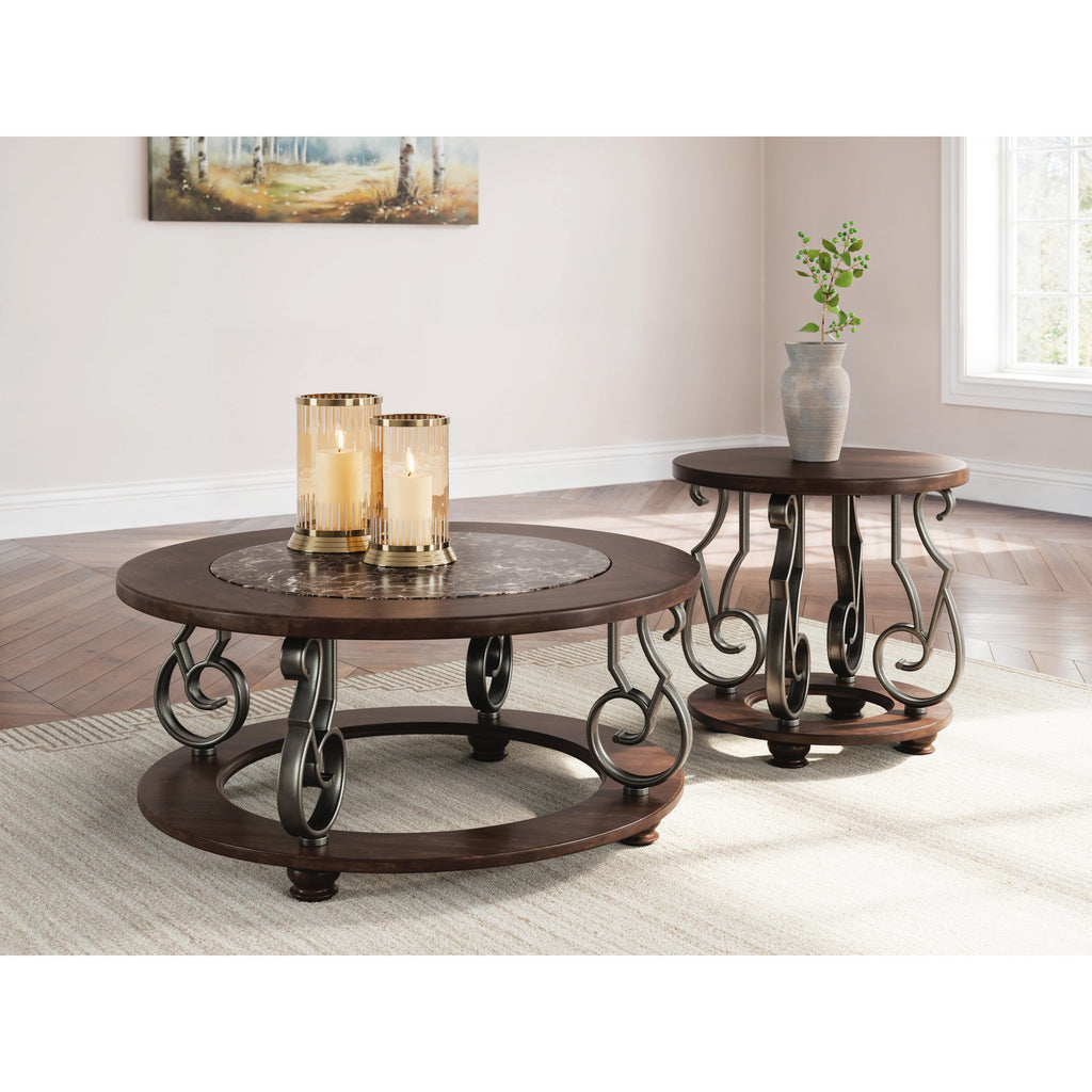 Ashley Furniture Signature Design – Exeter Top in Vetro tavolino Set – Contiene Cocktail Table & 2 End Tables – Contemporaneo – Nero/Marrone Ashley Furniture Signature Design – Exeter Top in Vetro tavolino Set – Contiene Cocktail Table & 2 End Tables – Contemporaneo – Nero/Marrone