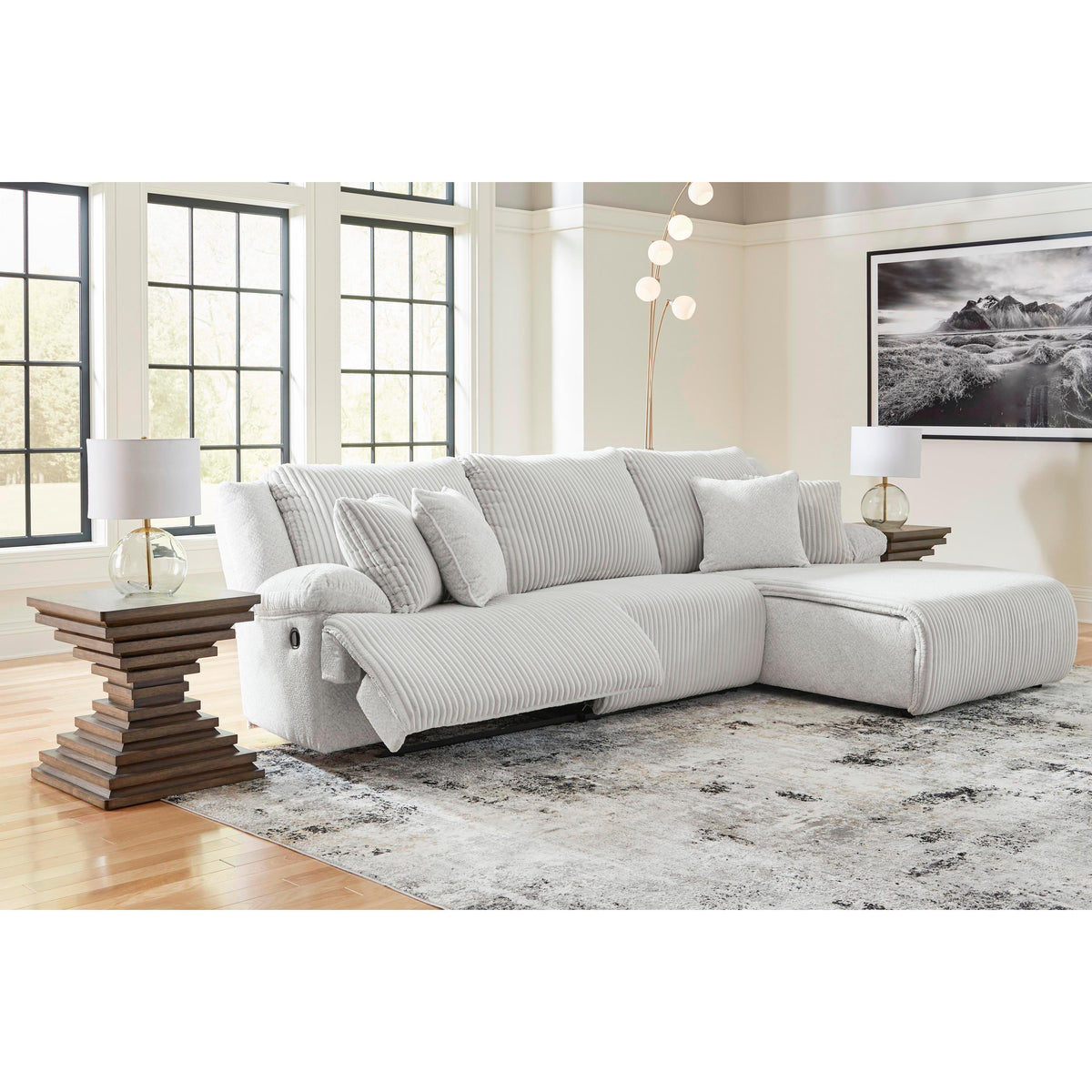 カレブソファ フラットアーム Signature Design by Ashley Top Tier 92706S10 3 pc Sectional Chofa