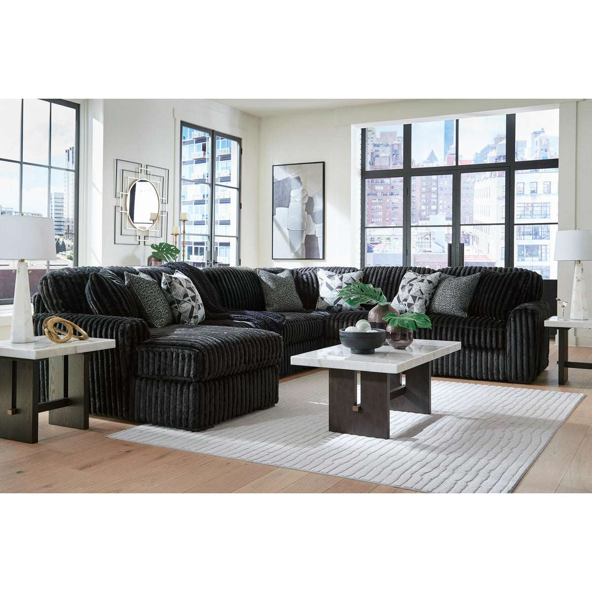 Signature Design by Ashley Midnight-Madness 98103S23 6 pc Sectional wi