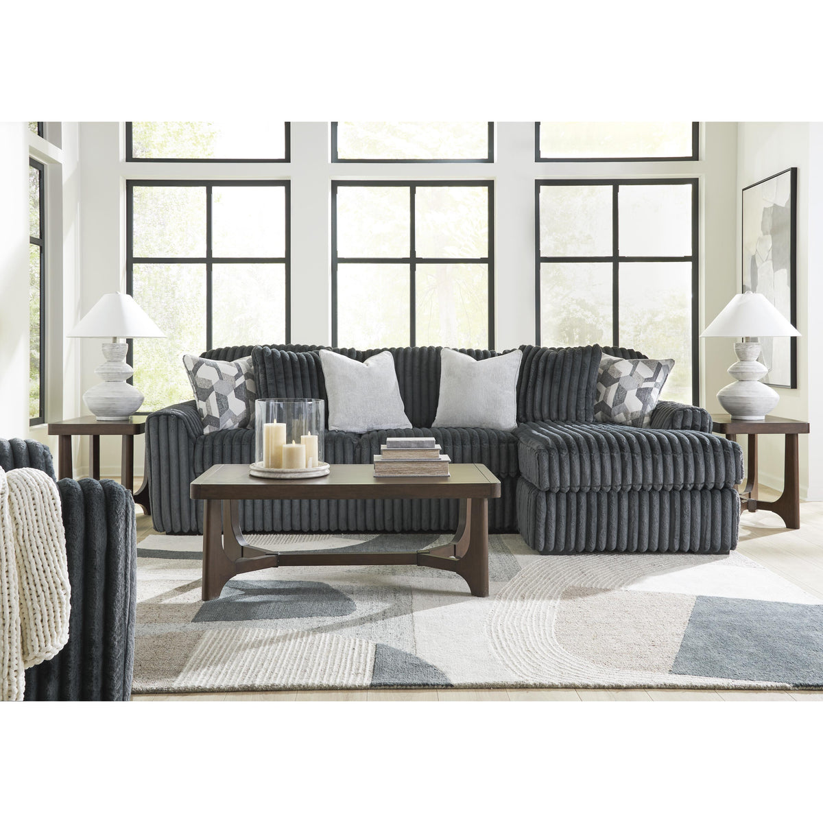Signature Design by Ashley Midnight-Madness 98105S3 2 pc Sectional Sof
