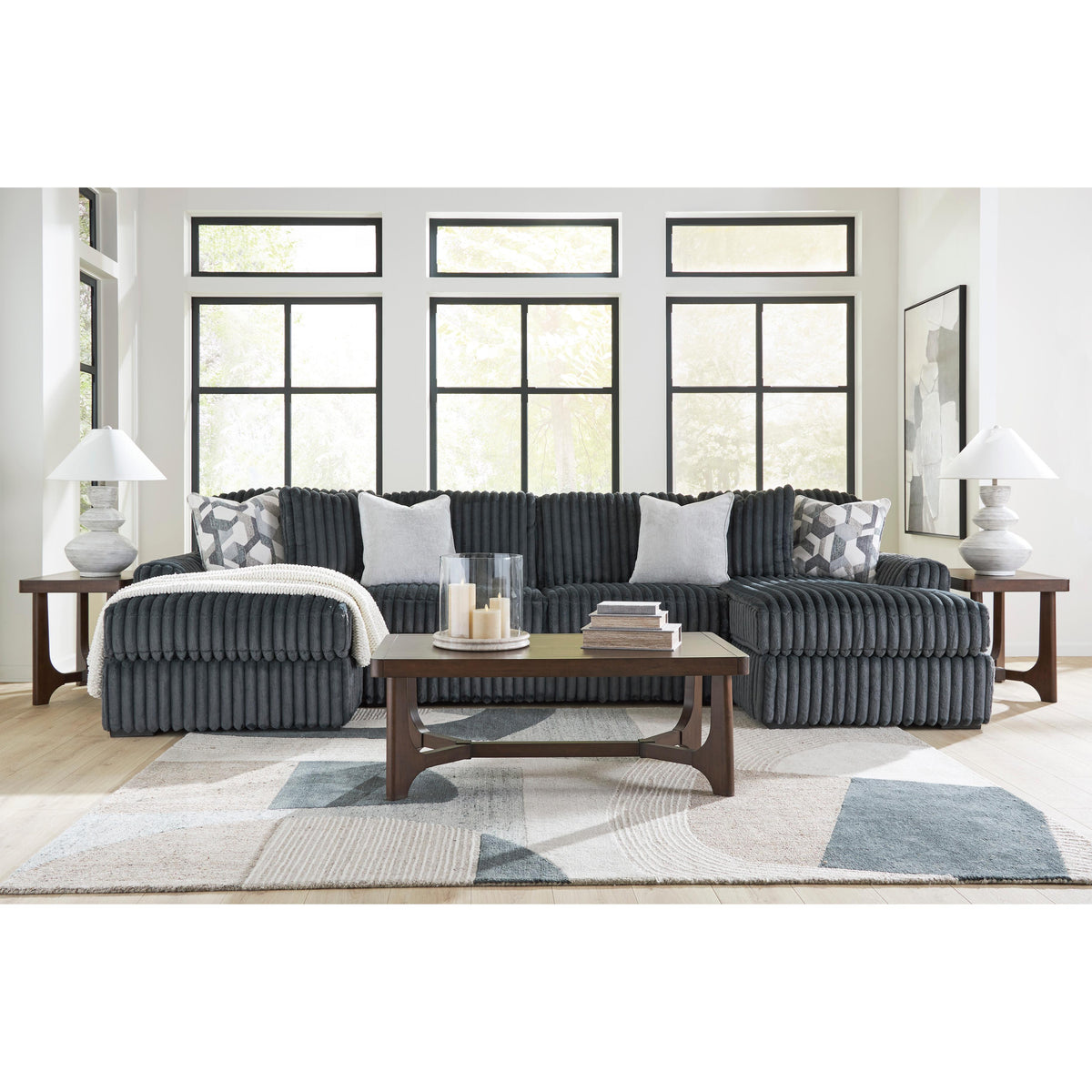Signature Design by Ashley Midnight-Madness 98105S7 3 pc Double Chaise