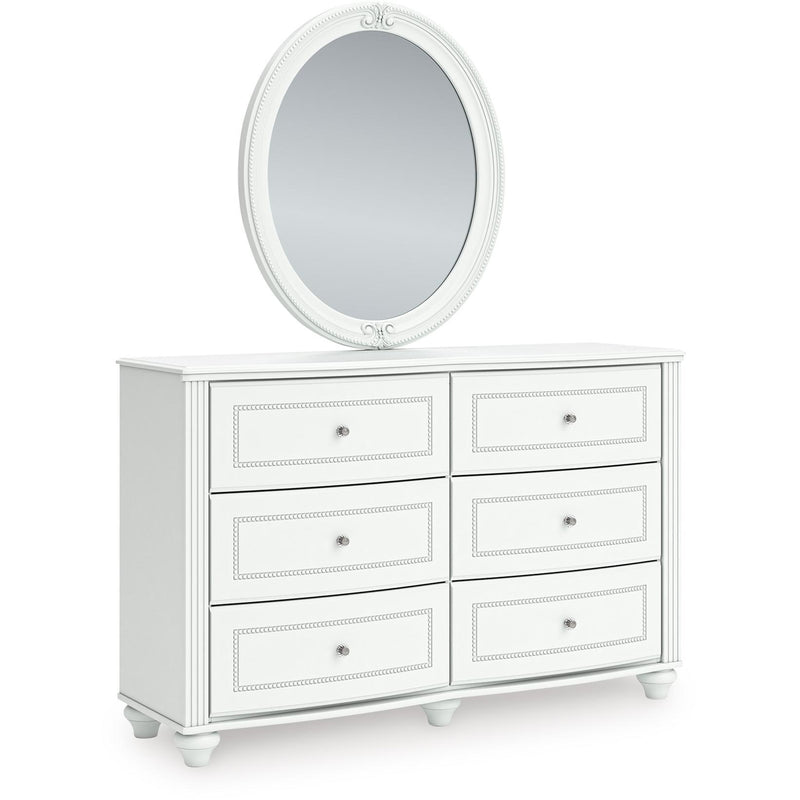 Ashley Furniture Kozlani White Dresser and Mirror