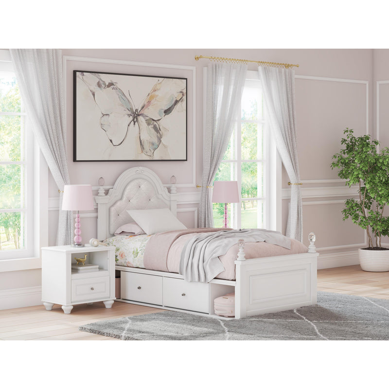 Signature Design by Ashley Kozlani Twin Upholstered Panel Bed with Sto