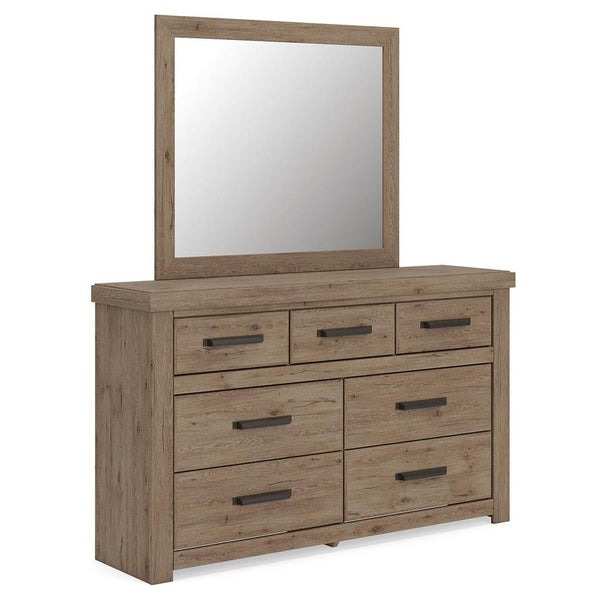 Ashley Furniture Oliandon Light Brown Dresser and Mirror
