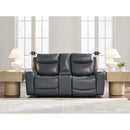  Signature Design by Ashley Next Move Power Reclining Leather Match Loveseat with Console PCU1210018 IMAGE 7
