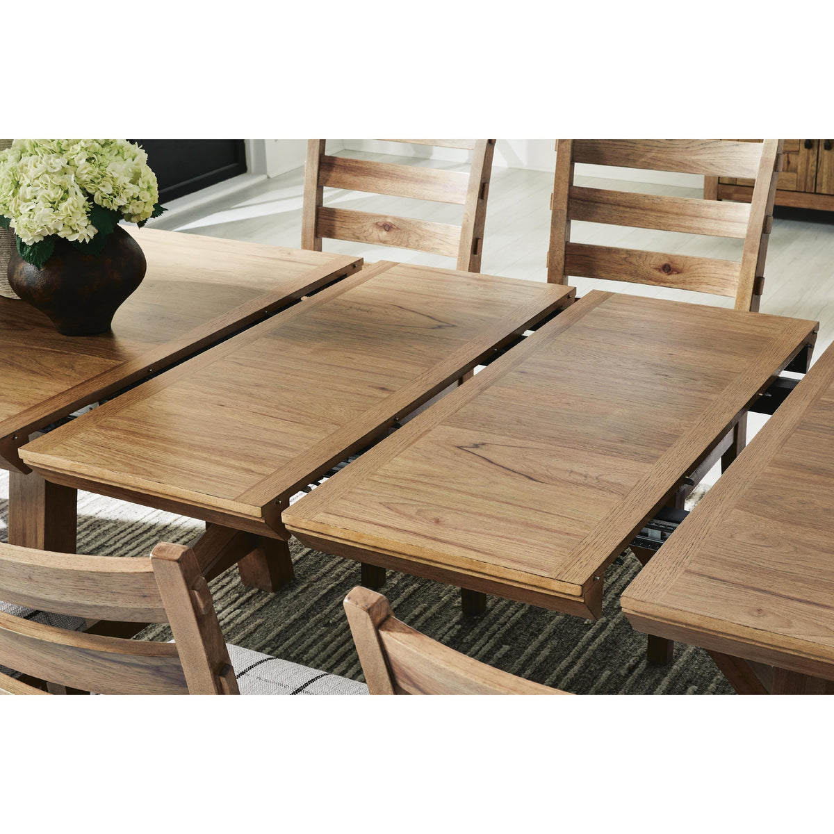 DINING TABLE | RECT TOP 27@りん Benchcraft Ridgester D858-45 Rectangular Dining Room Extension Table